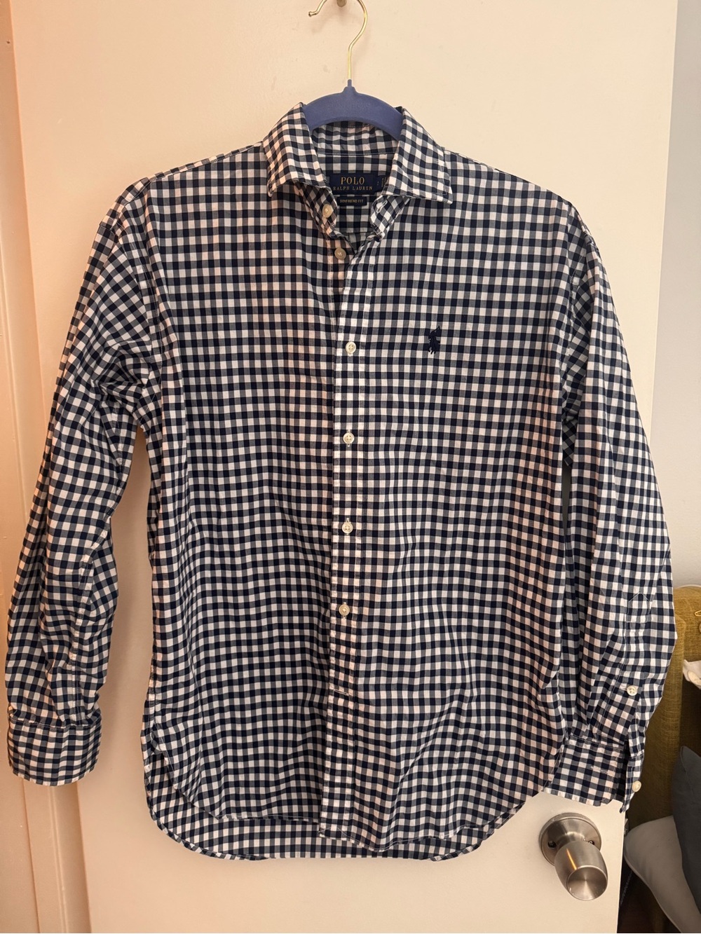 Polo by Ralph Lauren Women’s Navy & White Gingham Button-Down Shirt